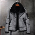 Men’s B3 Bomber Grey Shearling Jacket | Classic Aviator Style | Full Grain Apparel