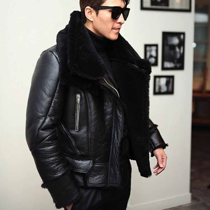Men’s B3 Wool & Lamb Fur Aviator Jacket | Winter Bomber | Full Grain Apparel