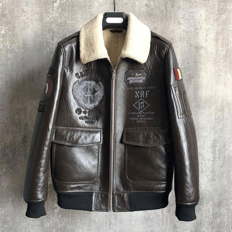 Men’s B3 Sheepskin Bomber Jacket | Natural Sheep Fur | Full Grain Apparel