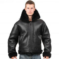 Men’s B3 Fur Shearling Leather Bomber Jacket | Pilot Aviation Style | Full Grain Apparel