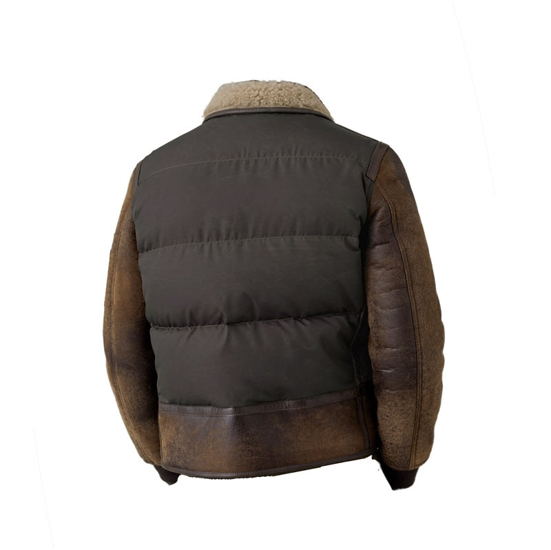 Men’s B3 Vintage Brown Leather Jacket | Rugged Heritage Shield | Full Grain Apparel