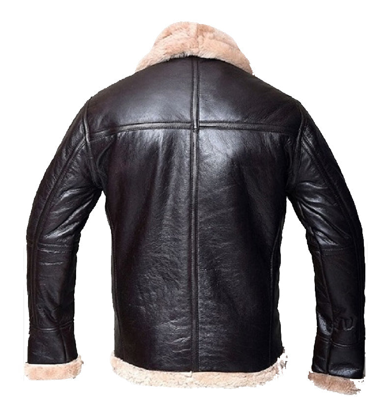 Men’s B3 Shearling Aviator Bomber Jacket | Rugged Heritage Shield | Full Grain Apparel