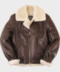 Men’s "Apex-B3" Aviator | Roasted Mahogany Sheepskin | Authentic Double-Face Shearling Flight Jacket | Full Grain Apparel