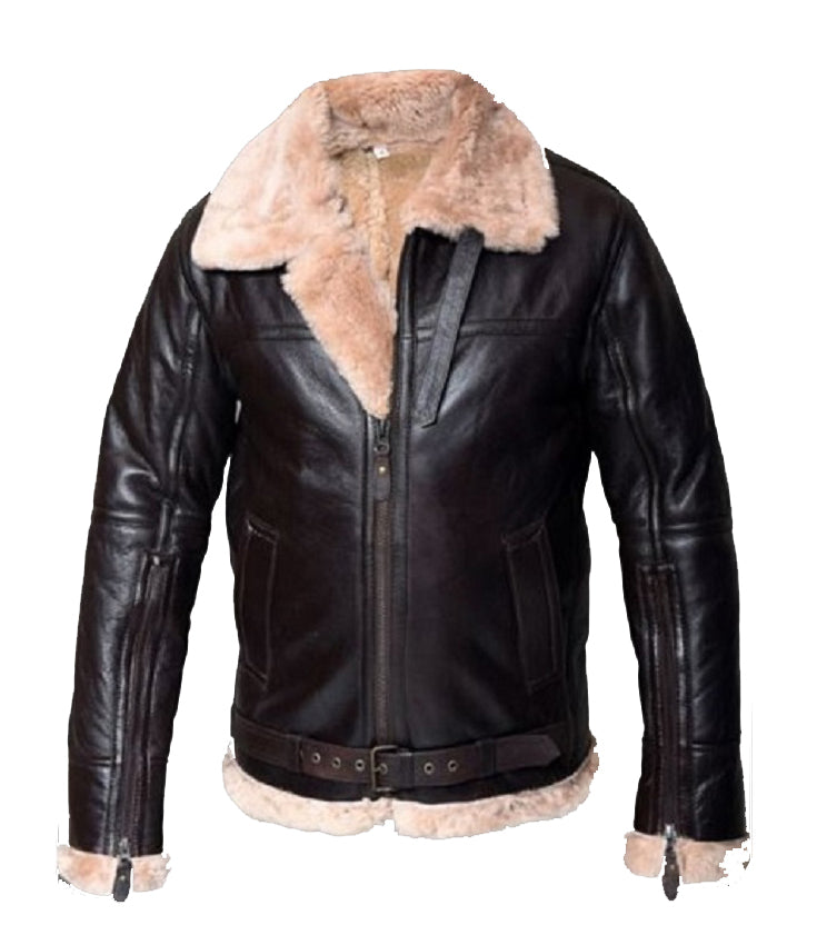 Men’s B3 Shearling Aviator Bomber Jacket | Rugged Heritage Shield | Full Grain Apparel