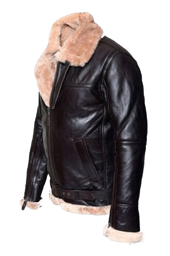 Men’s B3 Shearling Aviator Bomber Jacket | Rugged Heritage Shield | Full Grain Apparel