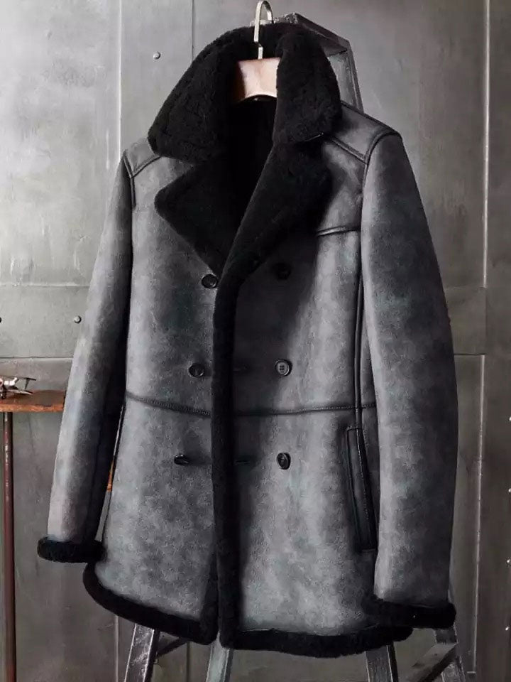 Men’s B3 Shearling Long Coat | Hunting Jacket Overcoat | Full Grain Apparel