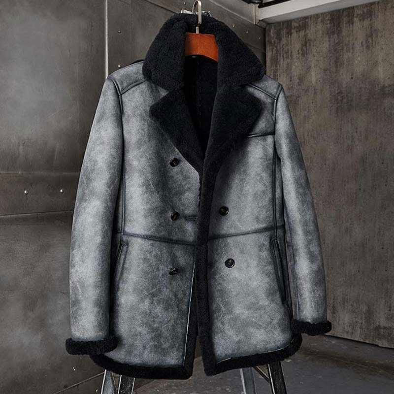 Men’s B3 Shearling Long Coat | Hunting Jacket Overcoat | Full Grain Apparel