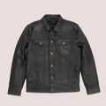 Men’s "B3 Ironclad" Rugged Motorcycle Jacket | Black Grain Sheepskin & Shearling Flight-Moto Hybrid | Full Grain Apparel