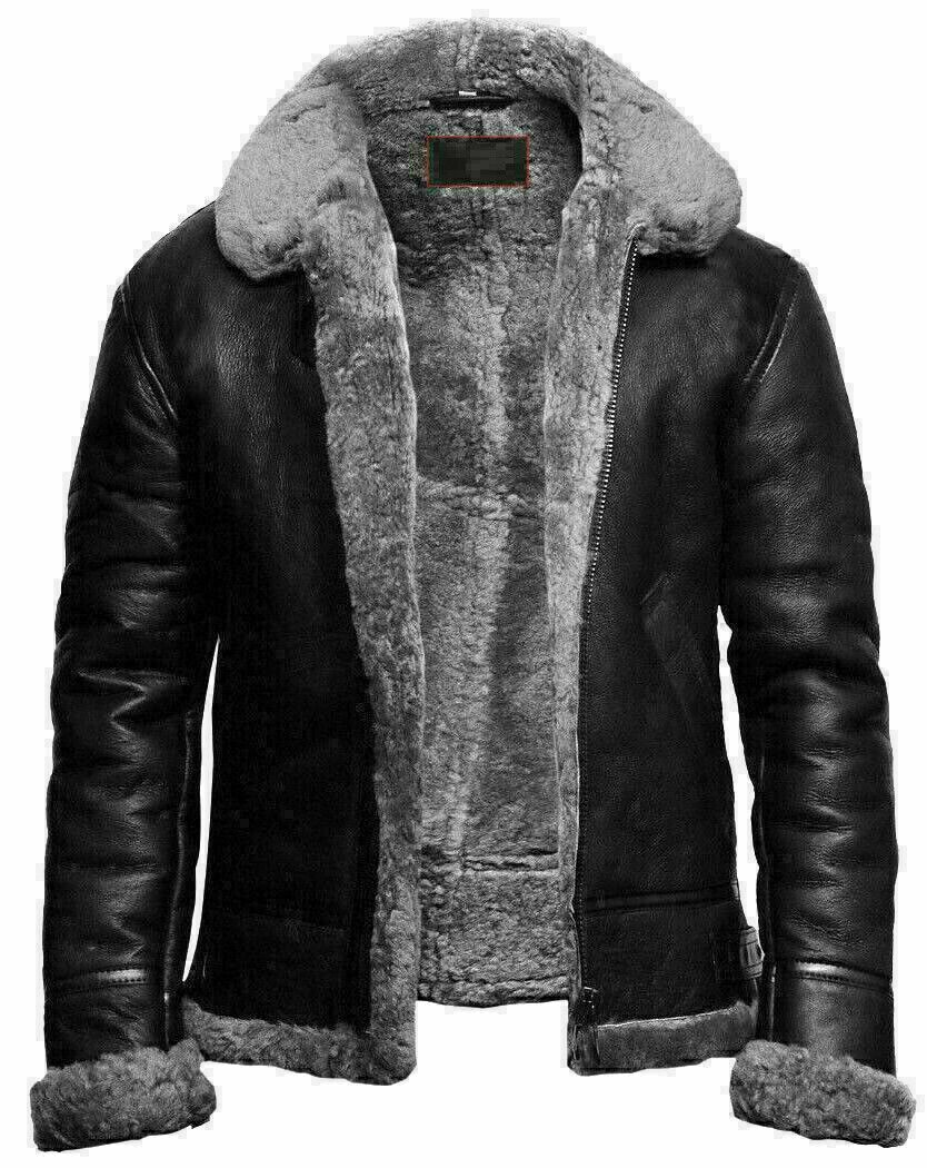 Men’s B3 RAF Aviator Bomber Jacket | Real Fur Collar | Full Grain Apparel