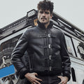 Men’s B3 RAF Black Sheepskin Motorcycle Leather Shearling Jacket | Full Grain Apparel