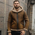 Men’s "Empire-Flight" B3 | Heritage Brown Sheepskin | Premium Double-Face Shearling Bomber with Fur Collar | Full Grain Apparel
