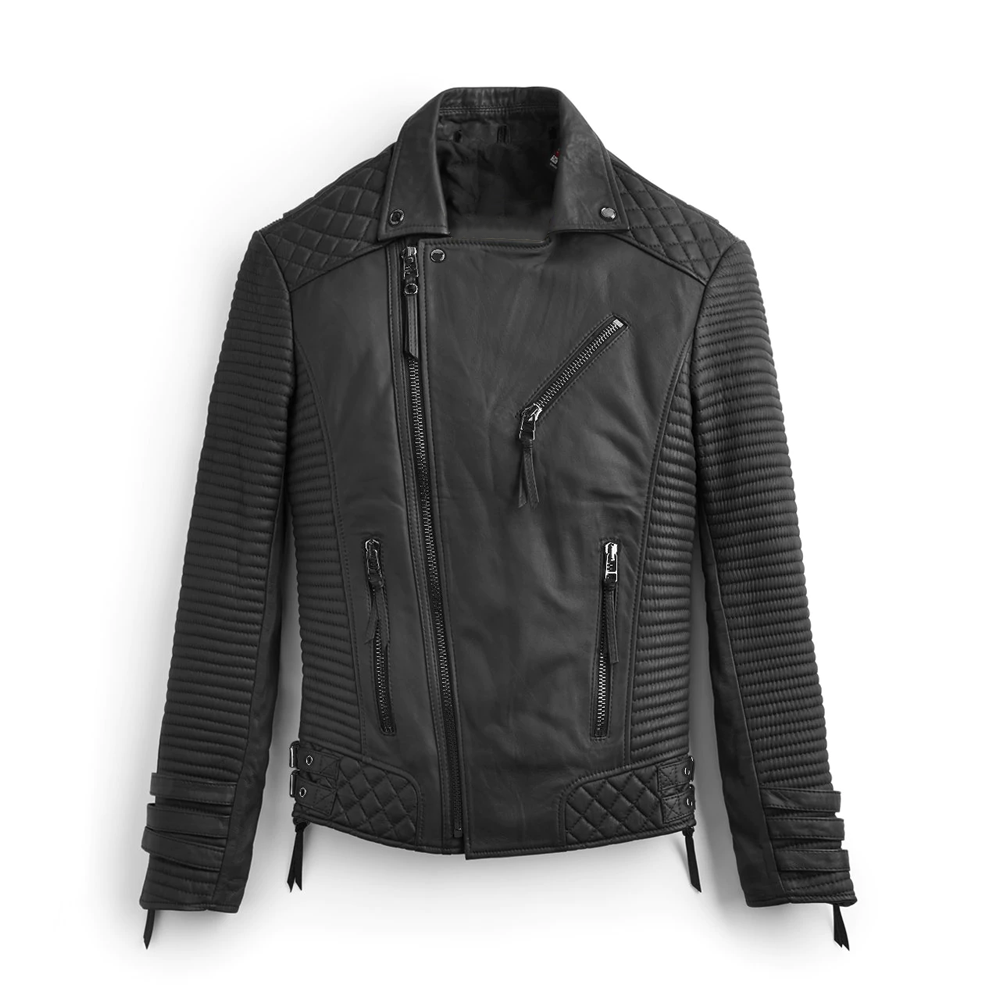 Men’s Black Leather Motorcycle Jacket - Heavy-Duty Grade | Full Grain Apparel