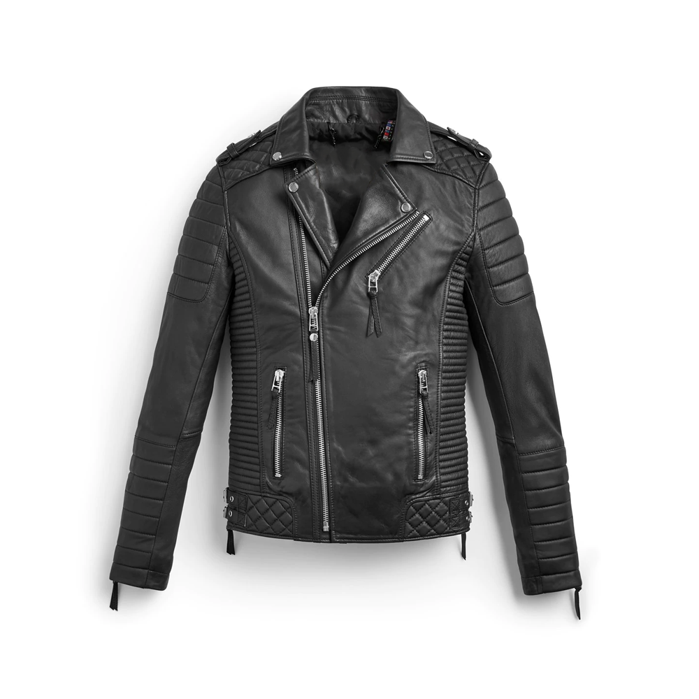 Men’s Black Leather Motorbike Biker Jacket - Heavy-Duty Grade | Full Grain Apparel