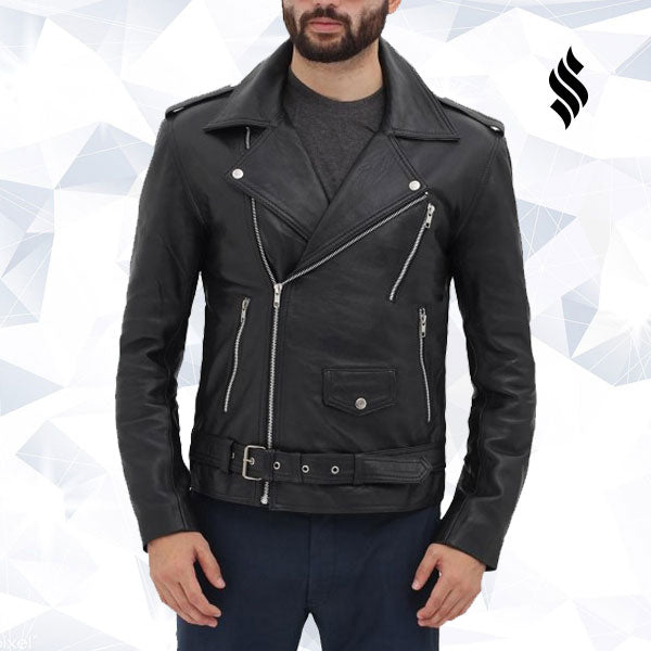 The "Apex-Flight" Belted Black | Men’s Moto-Aviator Hybrid | Full Grain Apparel