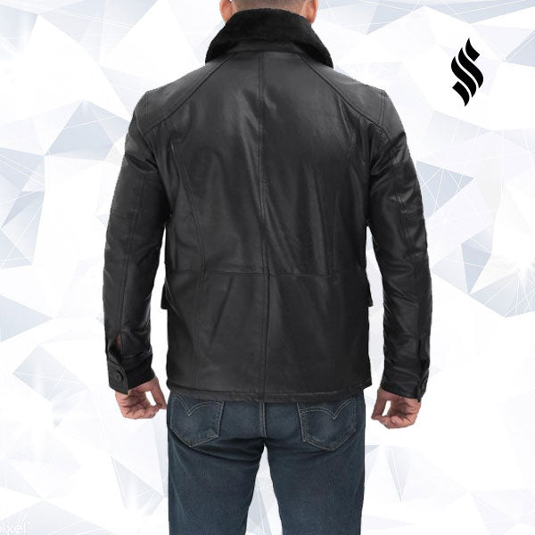 The "Boehmer" Men’s Black Shearling Jacket | Modern Nordic Edge | Full Grain Apparel