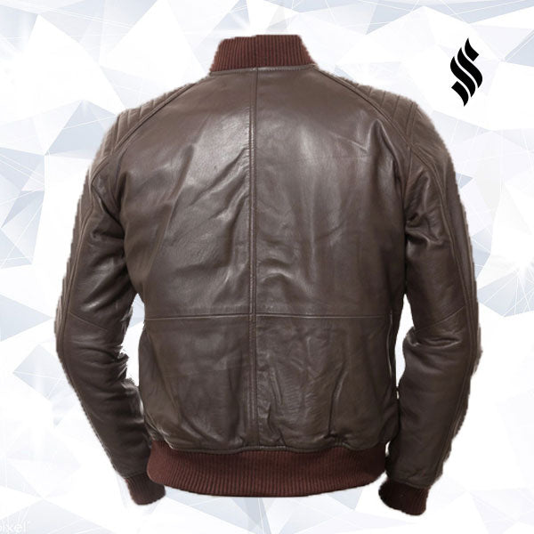 Men’s Dark Brown Leather Bomber Jacket | Heritage Flight Aesthetic | Full Grain Apparel