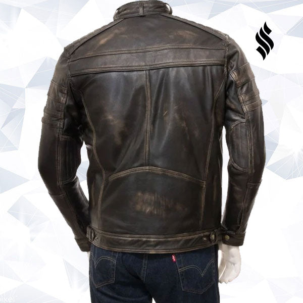 The "Hinterland" | Men’s Vintage Distressed Brown Four-Pocket Leather Jacket | Full Grain Apparel