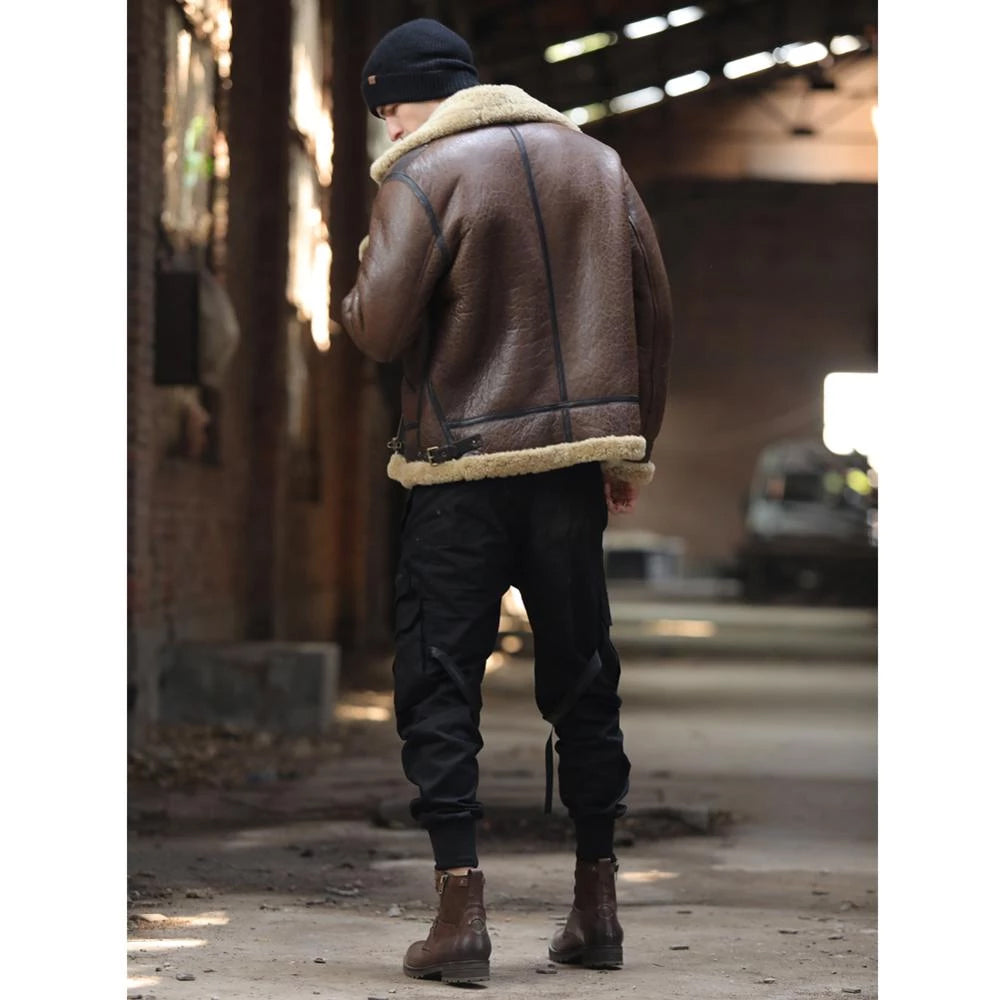 Men’s B-3 Flight Aviator Shearling Sheepskin Jacket - The Definitive Winter Icon | Full Grain Apparel