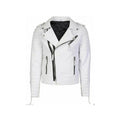 Men’s White Double-Breasted Biker Jacket | Elite Leather Outerwear | Full Grain Apparel