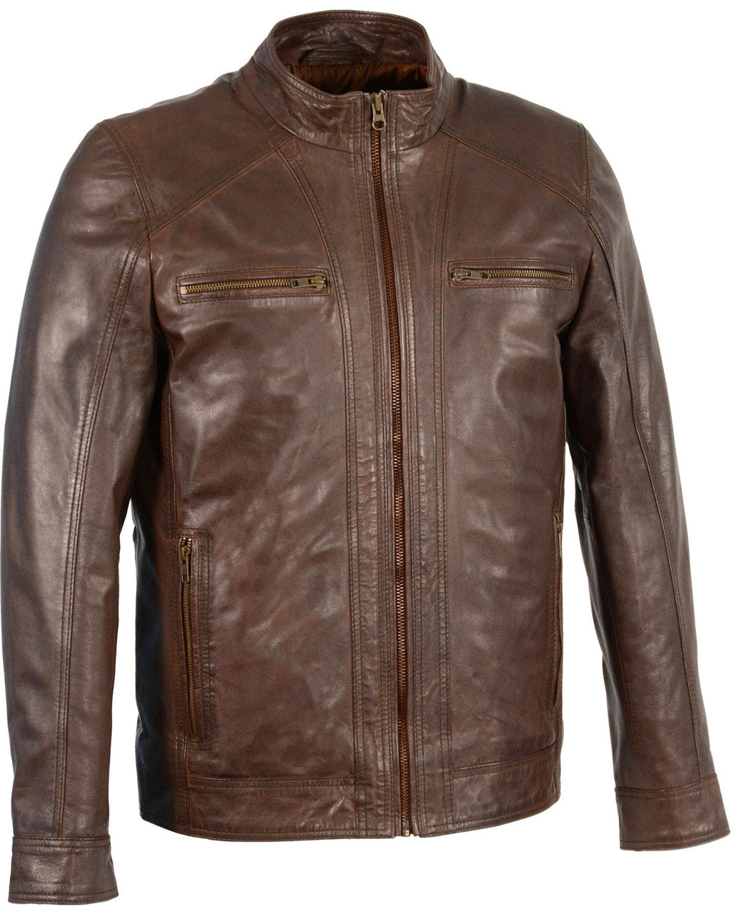 Men’s Sheepskin Moto Leather Jacket | Ultra-Supple Lightweight Biker Outerwear | Full Grain Apparel