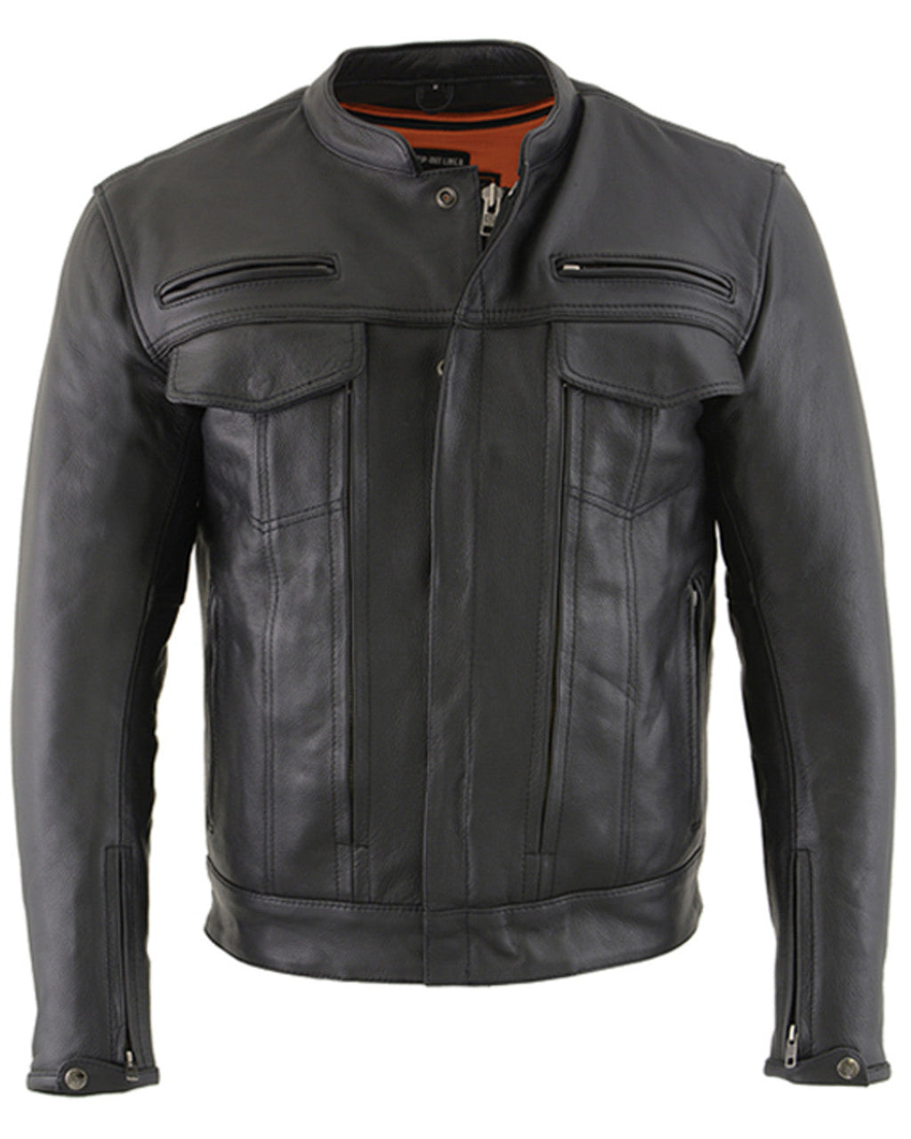 Men’s Vented Scooter Zip-Front CoolTec Leather Jacket | Advanced Heat-Shield Outerwear | Full Grain Apparel