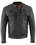 Men’s Vented Scooter Zip-Front CoolTec Leather Jacket | Advanced Heat-Shield Outerwear | Full Grain Apparel