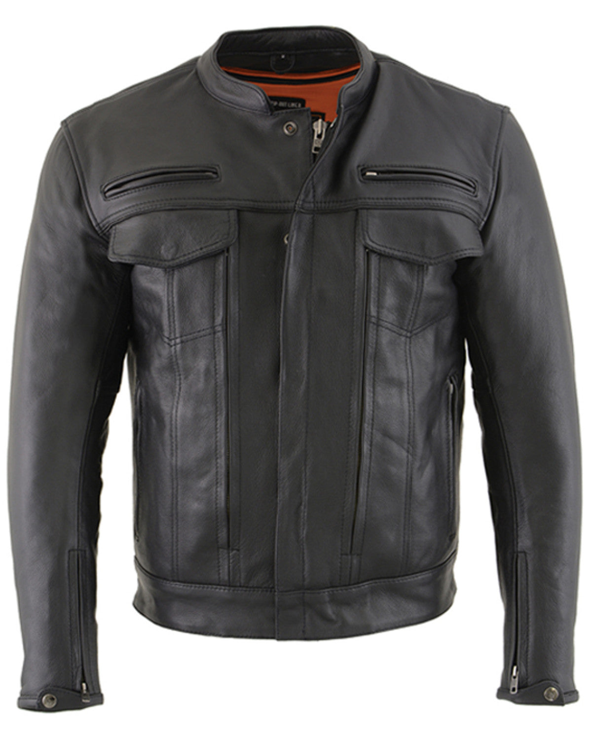 Men’s Vented Scooter Zip-Front CoolTec Leather Jacket | Advanced Heat-Shield Outerwear | Full Grain Apparel
