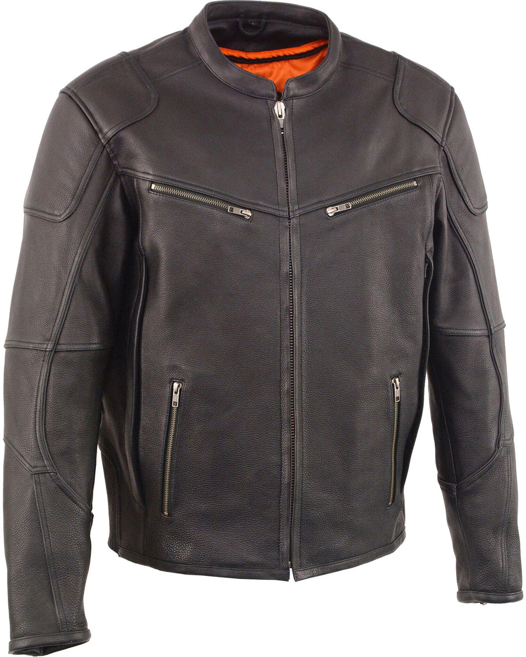 Men’s Black Cool Tec Leather Biker Jacket | Temperature-Regulating Outerwear | Full Grain Apparel