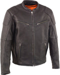 Men’s Black Cool Tec Leather Biker Jacket | Temperature-Regulating Outerwear | Full Grain Apparel