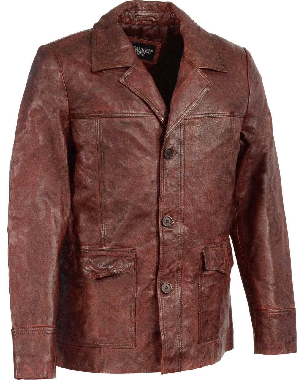 Men’s Premium Leather Car Coat | Sophisticated Mid-Length Outerwear | Full Grain Apparel