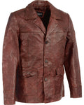 Men’s Premium Leather Car Coat | Sophisticated Mid-Length Outerwear | Full Grain Apparel