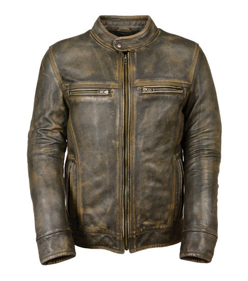 Men’s Brown Distressed Motorbike Riding Biker Jacket | Heritage Cafe Racer Outerwear | Full Grain Apparel