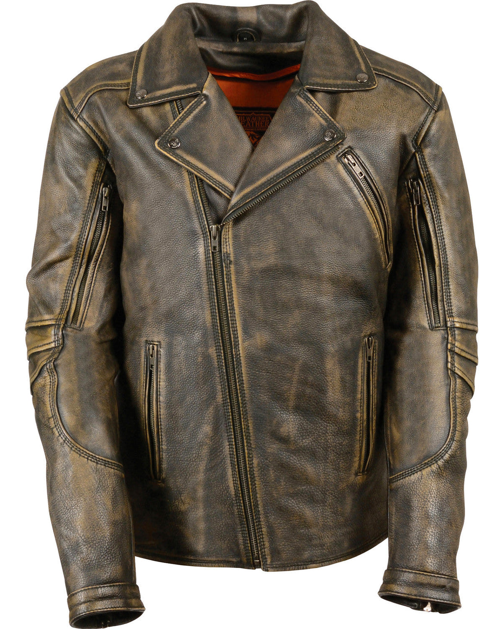 Men’s Triple Stitch Extra Long Biker Jacket | Extended Frame Moto Outerwear | Full Grain Apparel