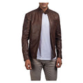 Men’s Brown Leather Biker Jacket | Vintage Motorcycle Outerwear | Full Grain Apparel