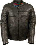 Men’s Black Sports Scooter Crossover Riding Biker Leather Jacket | Urban Performance Outerwear | Full Grain Apparel