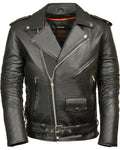 Men’s Classic Side Lace Police Style Motorcycle Jacket | Heavy-Duty Patrol Outerwear | Full Grain Apparel