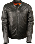 Men’s Black Quilted Pattern Scooter Motorbike Leather Jacket | Urban Diamond-Stitch Outerwear | Full Grain Apparel