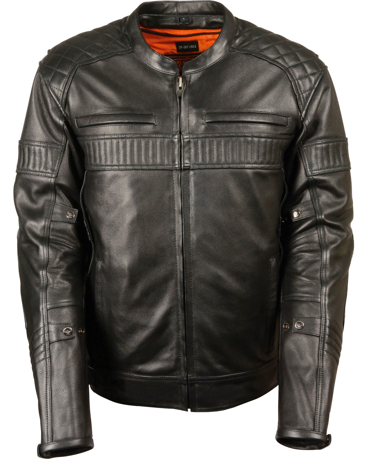 Men’s Black Quilted Pattern Scooter Motorbike Leather Jacket | Urban Diamond-Stitch Outerwear | Full Grain Apparel