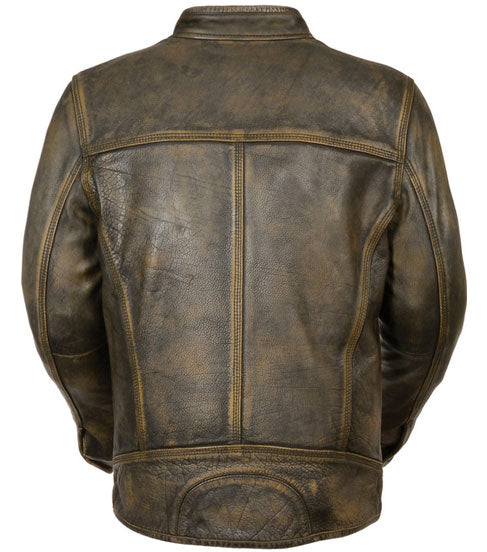 Men’s Brown Distressed Motorbike Riding Biker Jacket | Heritage Cafe Racer Outerwear | Full Grain Apparel