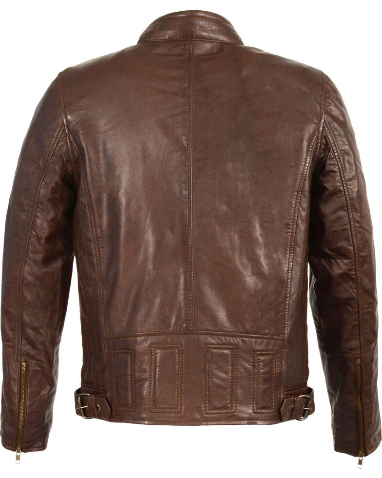 Men’s Stand Up Collar Leather Jacket | Sleek Cafe Racer Outerwear | Full Grain Apparel