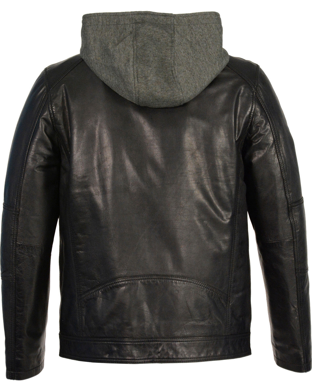 Men’s Snap Collar Leather Moto Jacket w/ Removable Hood | Hybrid Performance Outerwear | Full Grain Apparel