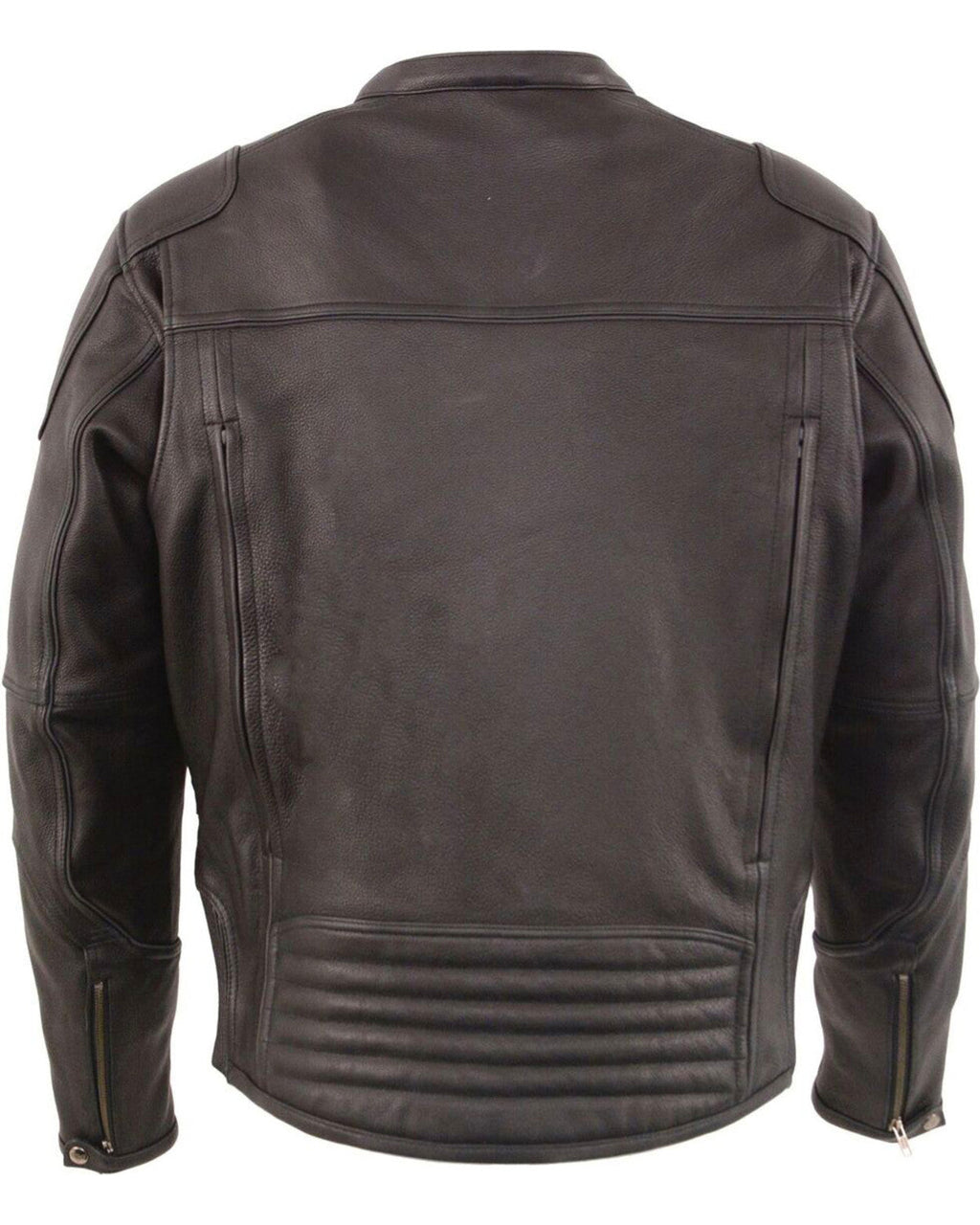 Chaqueta biker de piel Cool Tec negra para hombre | Prenda de abrigo termorreguladora | Prenda de grano completo
