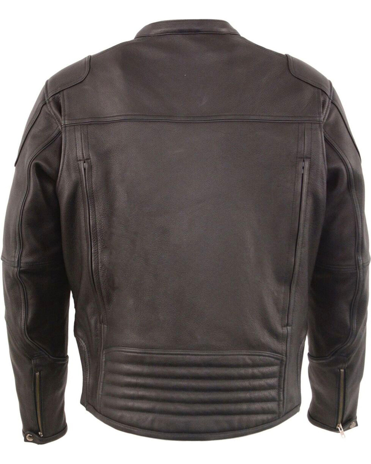 Chaqueta biker de piel Cool Tec negra para hombre | Prenda de abrigo termorreguladora | Prenda de grano completo