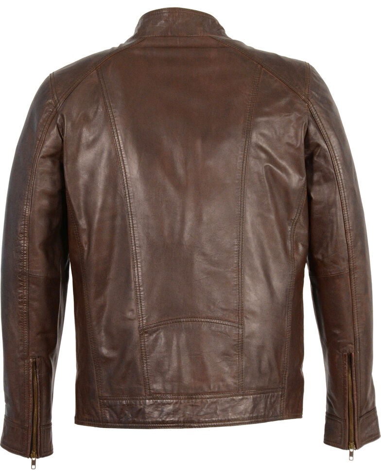 Chaqueta de cuero de oveja para hombre | Chaqueta de motociclista ultraligera y flexible | Prenda de cuero plena flor