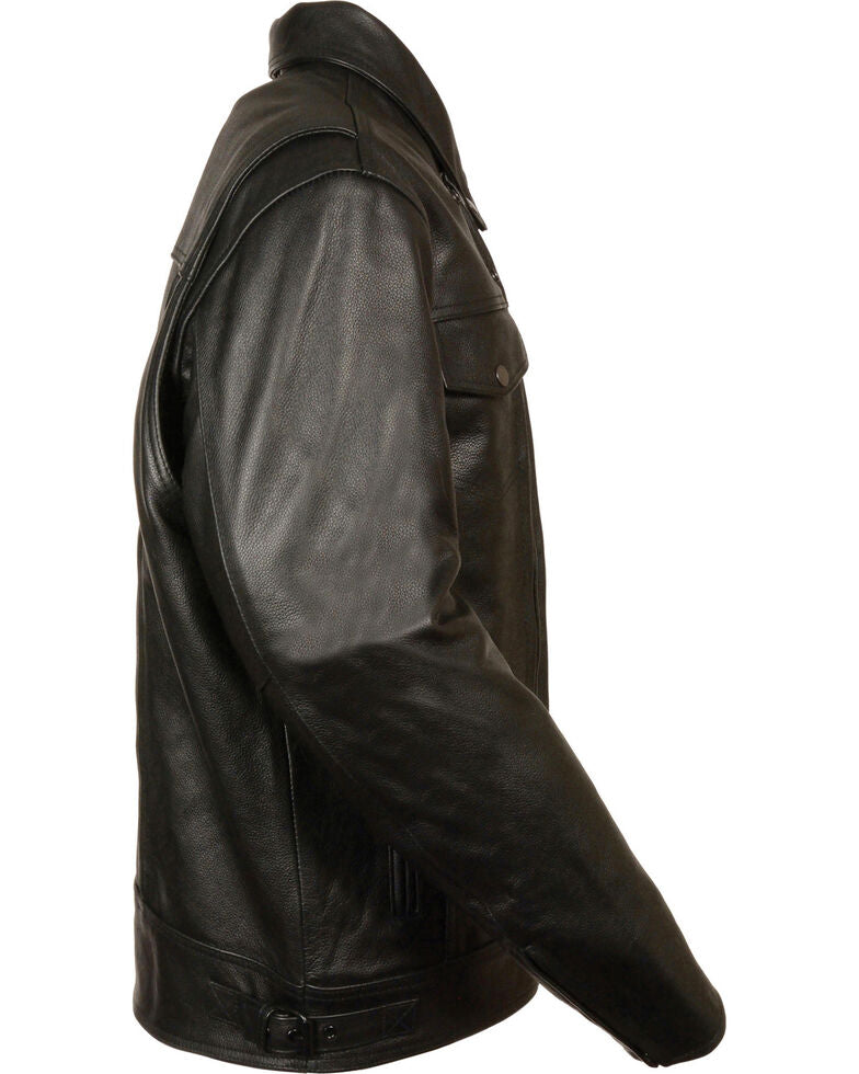 Men’s Utility Vented Cruiser Jacket (Tall 5X) | Extended Frame Touring Outerwear | Full Grain Apparel
