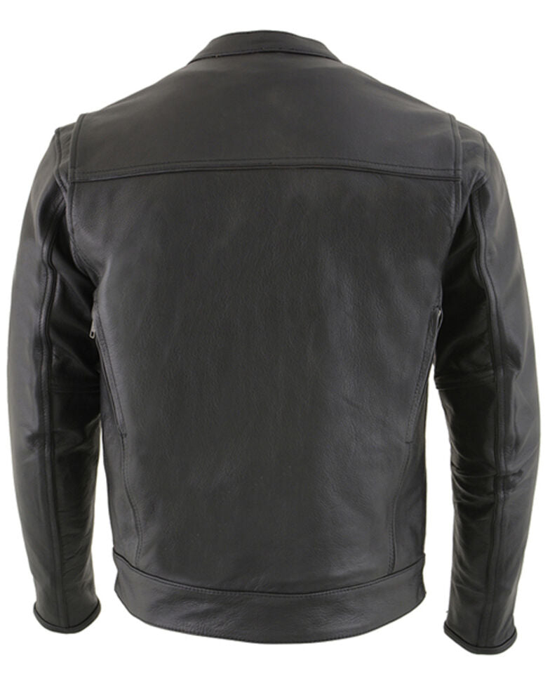 Men’s Vented Scooter Zip-Front CoolTec Leather Jacket | Advanced Heat-Shield Outerwear | Full Grain Apparel