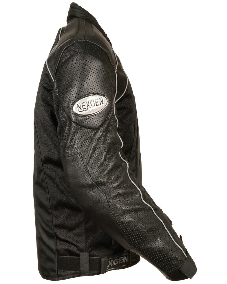 Men’s Combo Leather Textile Mesh Racer Jacket | The Ultimate Tri-Hybrid Outerwear | Full Grain Apparel