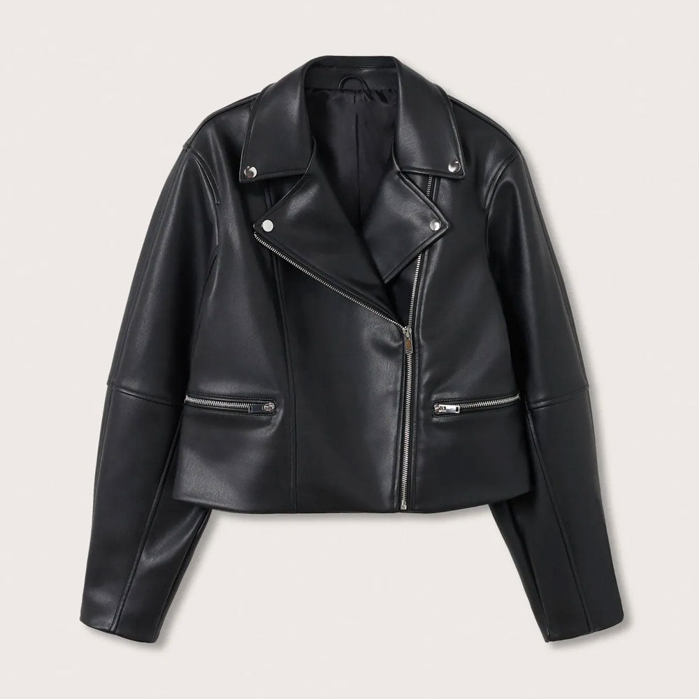 Women’s Black Biker Leather Jacket | Signature Full-Grain Moto | Full Grain Apparel