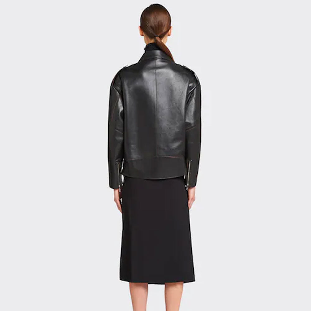 Women’s Black Biker Leather Jacket | Signature Full-Grain Moto | Full Grain Apparel