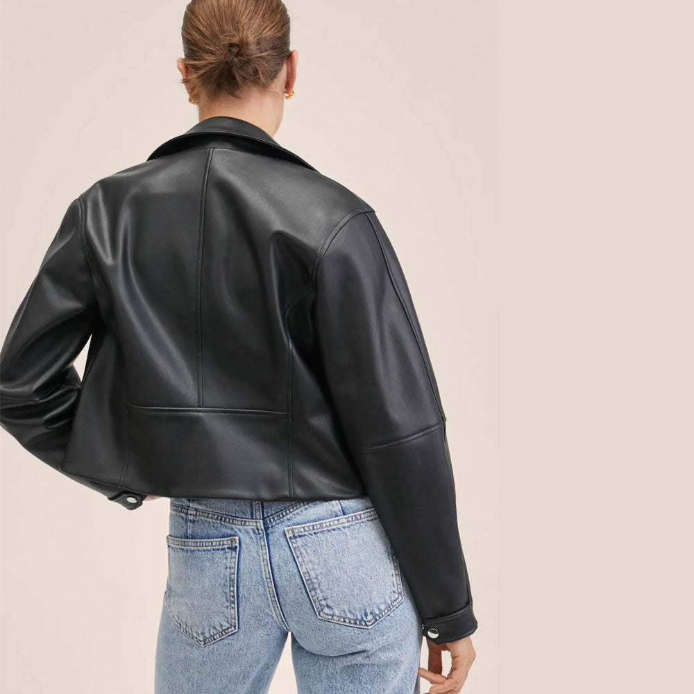 Women’s Black Biker Leather Jacket | Signature Full-Grain Moto | Full Grain Apparel